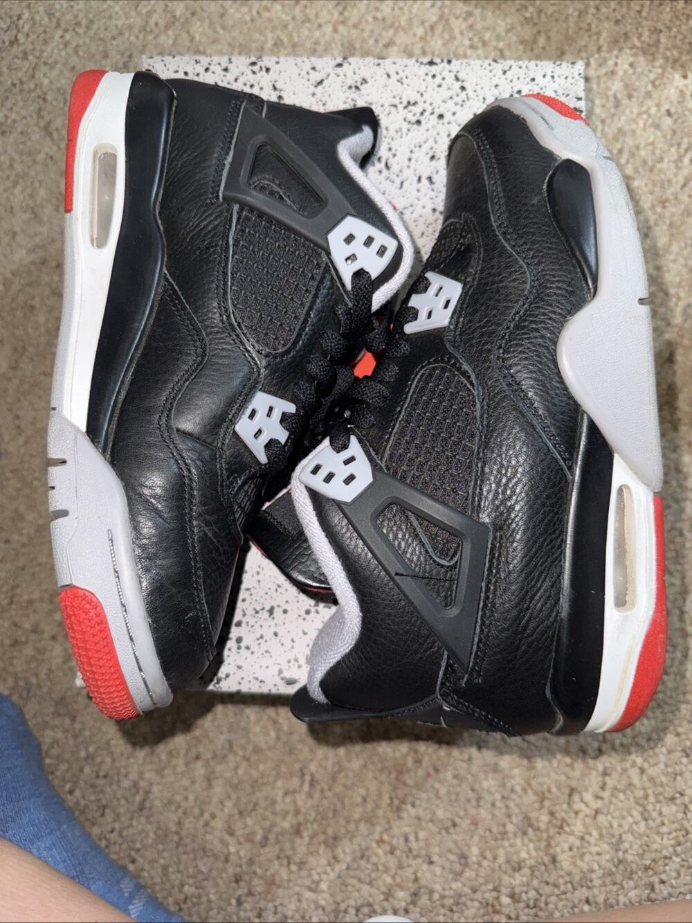 Size 5.5 Y Air Jordan 4 Retro FQ8213-006 Bred Reimagined LEP